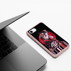 Чехол iPhone 7/8 матовый Гейша, цвет: 3D-светло-розовый — фото 2
