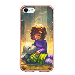 Чехол iPhone 7/8 матовый Фриск и Азриэль, цвет: 3D-светло-розовый