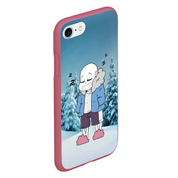 Чехол iPhone 7/8 матовый Sans Winter, цвет: 3D-малиновый — фото 2
