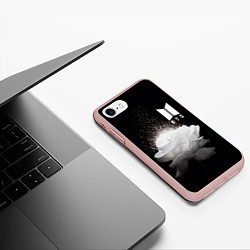 Чехол iPhone 7/8 матовый BTS Flower, цвет: 3D-светло-розовый — фото 2
