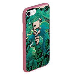 Чехол iPhone 7/8 матовый Forest Godzilla, цвет: 3D-малиновый — фото 2