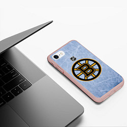 Чехол iPhone 7/8 матовый Boston Bruins: Hot Ice, цвет: 3D-светло-розовый — фото 2
