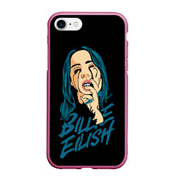 Чехол iPhone 7/8 матовый Billie Eilish, цвет: 3D-малиновый