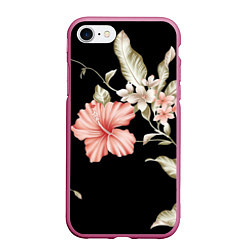 Чехол iPhone 7/8 матовый Красивые Цветочки, цвет: 3D-малиновый
