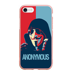 Чехол iPhone 7/8 матовый Anonymous поп арт мем, цвет: 3D-светло-розовый