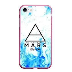 Чехол iPhone 7/8 матовый 30 SECONDS TO MARS, цвет: 3D-малиновый