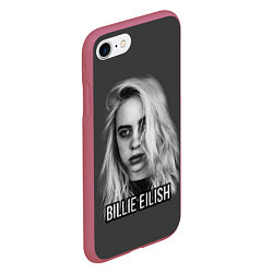 Чехол iPhone 7/8 матовый BILLIE EILISH, цвет: 3D-малиновый — фото 2