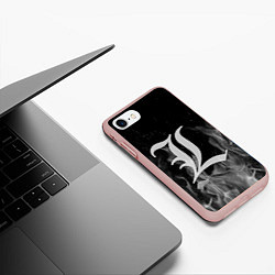 Чехол iPhone 7/8 матовый L letter flame gray, цвет: 3D-светло-розовый — фото 2
