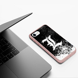 Чехол iPhone 7/8 матовый DEATH NOTE, цвет: 3D-светло-розовый — фото 2