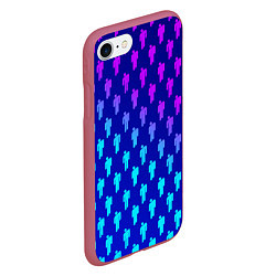 Чехол iPhone 7/8 матовый Billie Eilish: Violet Pattern, цвет: 3D-малиновый — фото 2