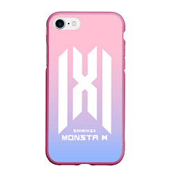 Чехол iPhone 7/8 матовый Monsta X, цвет: 3D-малиновый