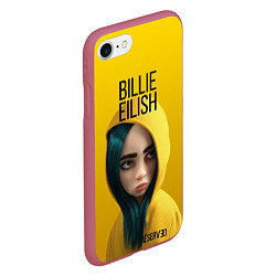 Чехол iPhone 7/8 матовый BILLIE EILISH: Yellow Girl, цвет: 3D-малиновый — фото 2