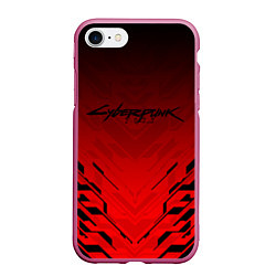 Чехол iPhone 7/8 матовый Cyberpunk 2077: Red Techno