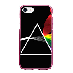 Чехол iPhone 7/8 матовый PINK FLOYD, цвет: 3D-малиновый