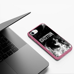 Чехол iPhone 7/8 матовый LED ZEPPELIN, цвет: 3D-малиновый — фото 2