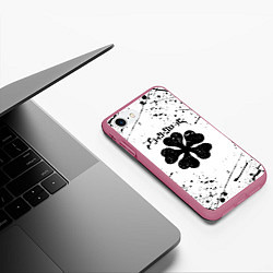 Чехол iPhone 7/8 матовый ЧЁРНЫЙ КЛЕВЕР, цвет: 3D-малиновый — фото 2