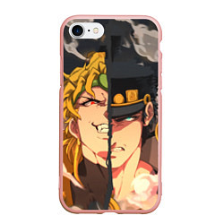 Чехол iPhone 7/8 матовый Dio Brando x Jotaro, цвет: 3D-светло-розовый