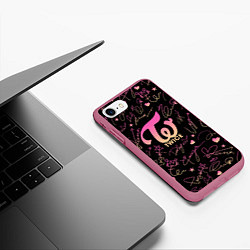 Чехол iPhone 7/8 матовый TWICE АВТОГРАФЫ, цвет: 3D-малиновый — фото 2