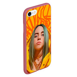 Чехол iPhone 7/8 матовый Billie Eilish, цвет: 3D-малиновый — фото 2