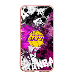 Чехол iPhone 7/8 матовый Лос-Анджелес Лейкерс, Los Angeles Lakers, цвет: 3D-светло-розовый