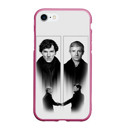 Чехол iPhone 7/8 матовый Sherlock, цвет: 3D-малиновый