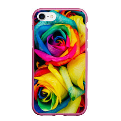Чехол iPhone 7/8 матовый Разноцветные розы