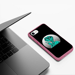 Чехол iPhone 7/8 матовый Нло, цвет: 3D-малиновый — фото 2