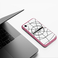 Чехол iPhone 7/8 матовый Darknet, цвет: 3D-малиновый — фото 2