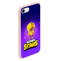 Чехол iPhone 7/8 матовый Brawl Stars Leon, цвет: 3D-светло-розовый — фото 2