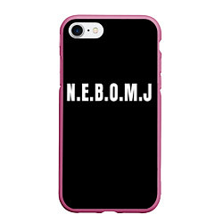 Чехол iPhone 7/8 матовый NEBOMJ Black, цвет: 3D-малиновый