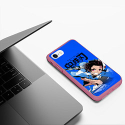 Чехол iPhone 7/8 матовый Demon Slayer Kimetsu no Yaiba, цвет: 3D-малиновый — фото 2