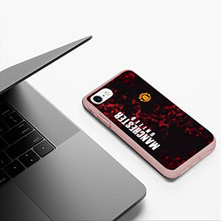 Чехол iPhone 7/8 матовый Manchester United, цвет: 3D-светло-розовый — фото 2