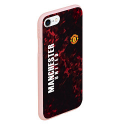 Чехол iPhone 7/8 матовый Manchester United, цвет: 3D-светло-розовый — фото 2