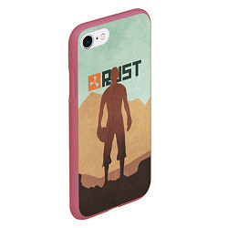 Чехол iPhone 7/8 матовый Rust, цвет: 3D-малиновый — фото 2