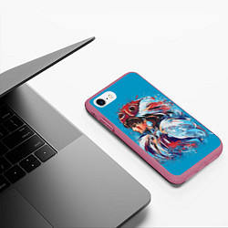 Чехол iPhone 7/8 матовый Принцесса Мононоке, цвет: 3D-малиновый — фото 2