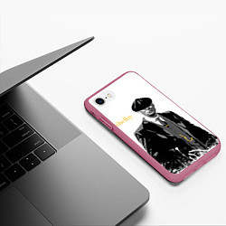 Чехол iPhone 7/8 матовый Томас Шелби, цвет: 3D-малиновый — фото 2