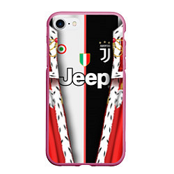 Чехол iPhone 7/8 матовый King Juventus, цвет: 3D-малиновый