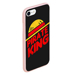 Чехол iPhone 7/8 матовый One Piece Pirate King, цвет: 3D-светло-розовый — фото 2
