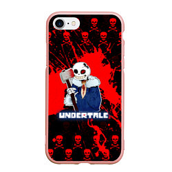 Чехол iPhone 7/8 матовый UNDERTALE, цвет: 3D-светло-розовый