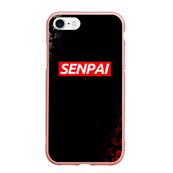 Чехол iPhone 7/8 матовый СЕМПАЙ - SENPAI, цвет: 3D-светло-розовый