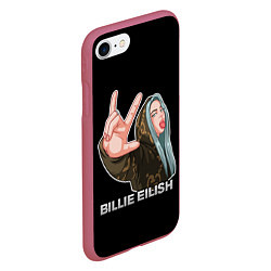 Чехол iPhone 7/8 матовый BILLIE EILISH, цвет: 3D-малиновый — фото 2