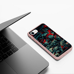 Чехол iPhone 7/8 матовый Уголь, цвет: 3D-светло-розовый — фото 2
