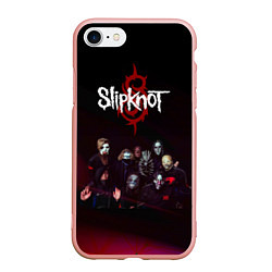 Чехол iPhone 7/8 матовый Slipknot, цвет: 3D-светло-розовый