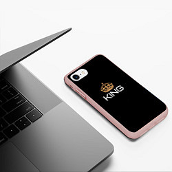 Чехол iPhone 7/8 матовый Король, цвет: 3D-светло-розовый — фото 2