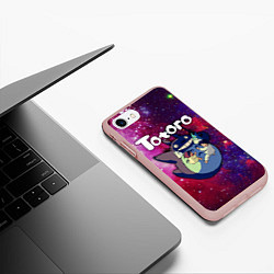 Чехол iPhone 7/8 матовый Totoro, цвет: 3D-светло-розовый — фото 2