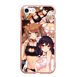 Чехол iPhone 7/8 матовый Ahegao, цвет: 3D-светло-розовый