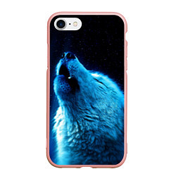 Чехол iPhone 7/8 матовый Волк воет на луну
