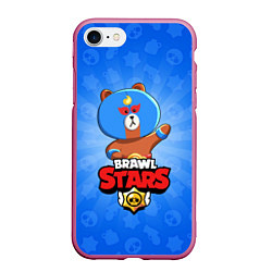 Чехол iPhone 7/8 матовый BRAWL STARS EL BROWN, цвет: 3D-малиновый