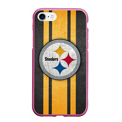 Чехол iPhone 7/8 матовый Pittsburgh Steelers, цвет: 3D-малиновый