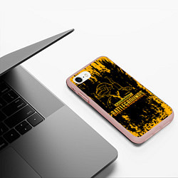 Чехол iPhone 7/8 матовый PUBG, цвет: 3D-светло-розовый — фото 2